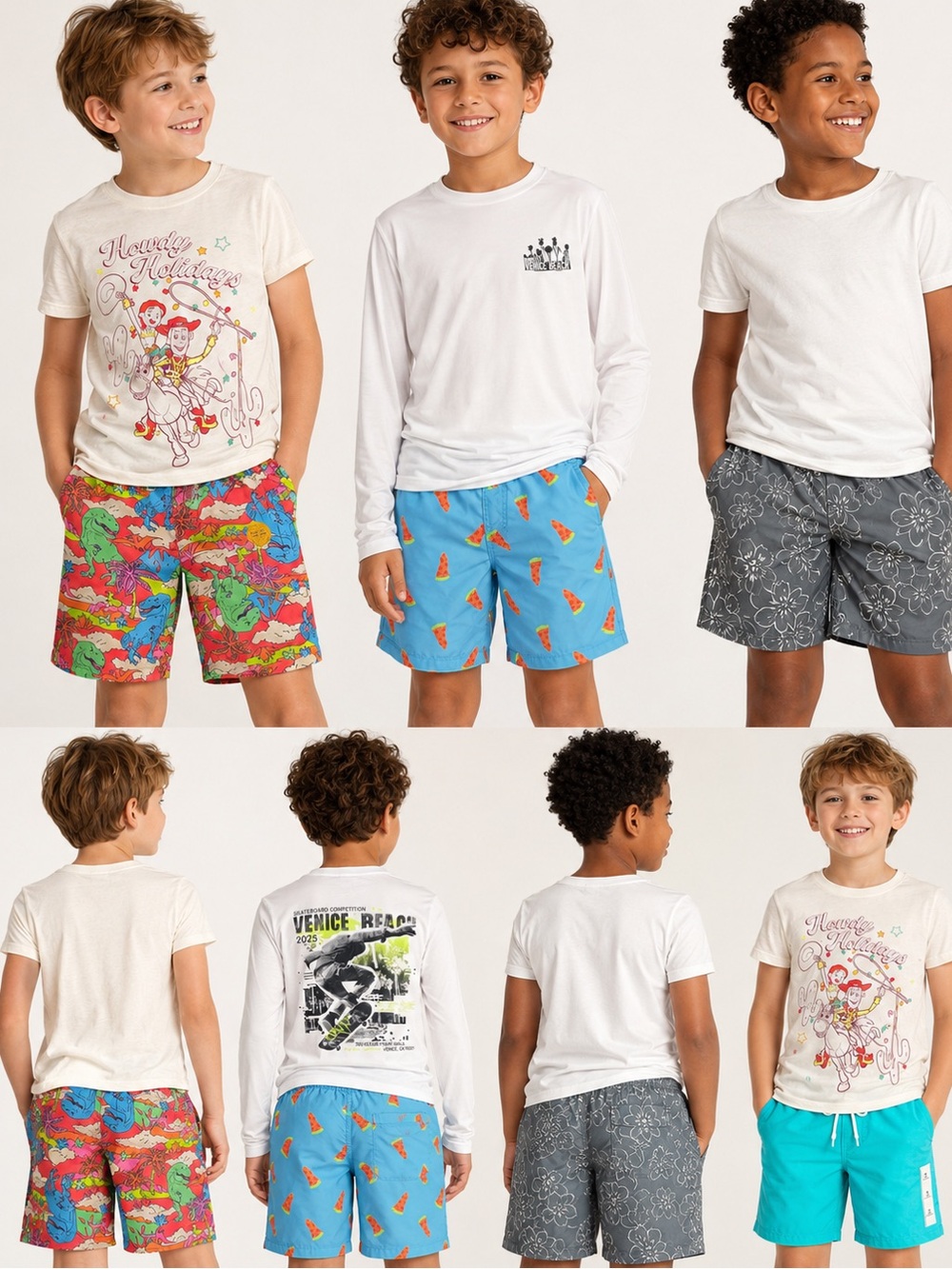 Kids Boys Clothing Lot of 6 Size Medium M (8) Cat & Jack Disney Swim Trunks NWT